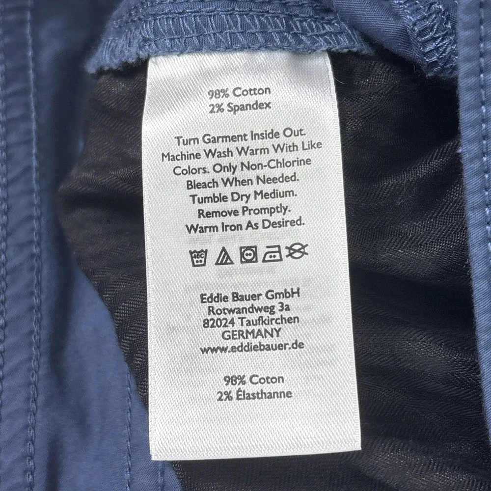 Eddie Bauer‎ Womens Blue Cotton Side Stitch Embroidered 4